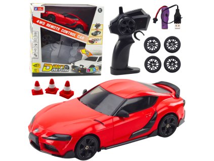 Sportovní Driftovací Auto s Vyměnitelnými Koly RC 4WD Červené