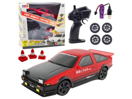 Sportovní Auto Na Drift Výměnná Kola Dálkově Ovládané RC 4WD Červené