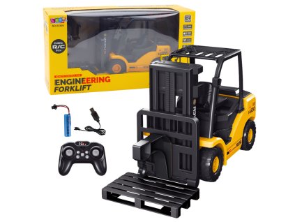 RC Dálkově Ovládaný Vysokozdvižný Vozík 2.4G Paleta Žlutý