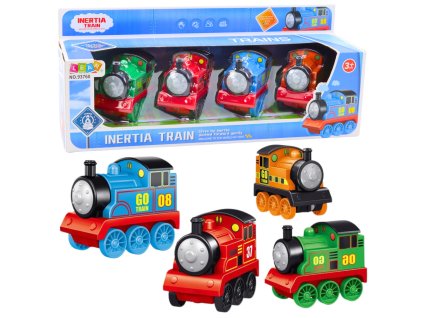 Sada lokomotiv s pohonem Barevné vláčky 4ks