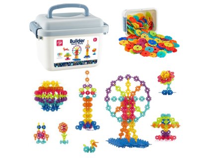 Sada Stavebních Kostek Vločky v Kufříku Konstrukční 140ks