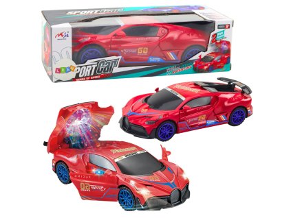 Sportovní Auto Senzor Překážek LED Koule 360° Otáčení Světla Zvuk Červené