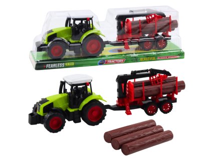 Traktor Zemědělský S Přívěsem HDS Pro Přepravu Dřeva Klády