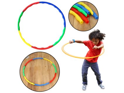 Skládací Barevný Hula Hop s Výstupky pro Cvičení a Hru 8 ks