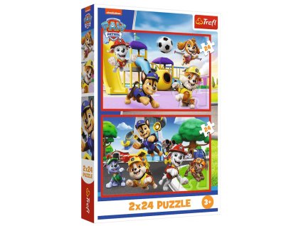 Puzzle - 2x24 - Psí den her - Tlapková patrola Trefl 34434