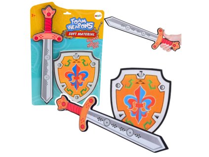 Sada Rytířská Štít Meč Pěnové Znak Lilie 2ks