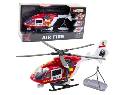 Požární Záchranářský Vrtulník Hák Nosítka Světla Zvuky 1:14