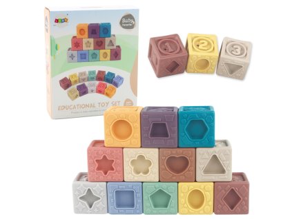 Měkké senzorické vzdělávací strukturové barevné kostky 12ks