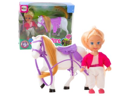 Sada Mini Panenka s Koněm Jezdecký Oblek Sedlo