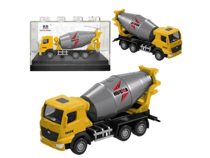 Kovový model betonmixu Huina 1:80 žlutý