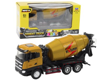 Kovový stavební vůz Betonmixer Huina Khaki 1:50