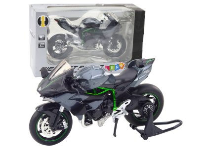 Kovový sportovní motocykl s osvětlením a zvuky Šedý 1:12