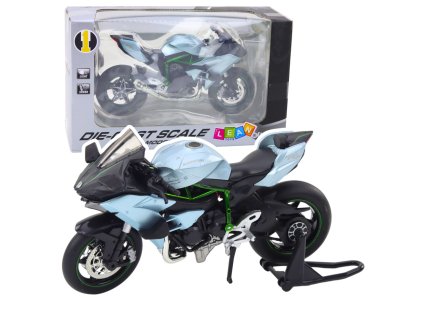 Kovový Sportovní Motocykl Světla Zvuky Stříbrný 1:12