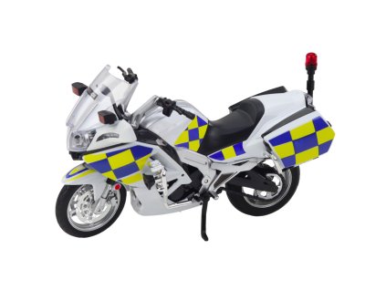 Kovová Policejní Motorka Světla Zvuky Bílá 1:12