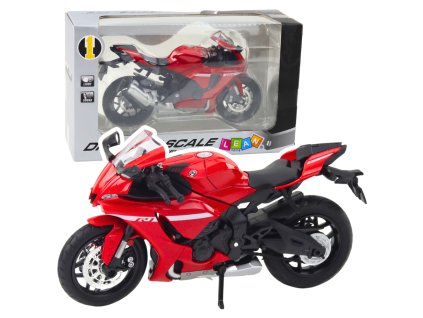 Kovový Sportovní Motocykl Světla Zvuky Červený R1 1:12
