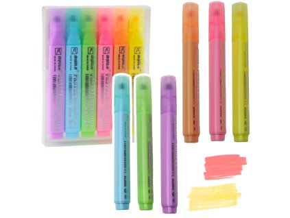 Sada Zvýrazňovačů Školní Kancelářské Barevné 6ks.