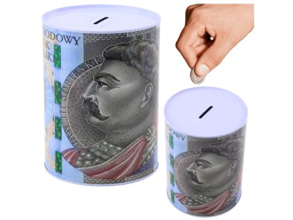 Pokladnička Kovová Plechovka Bankovka 500 Kč 16x12cm