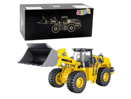 Kovový Nakladač Bagru Huina Žlutý 1:50