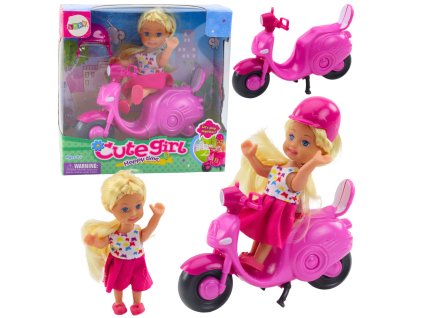 Sada Mini Panenka na Skútru S Helmou Růžová