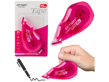 Korektor myš růžový 15m x 5mm školní kancelářský