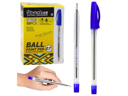 Propiska s Víčkem Modrý Inkoust Náplň Hrot 0.7mm