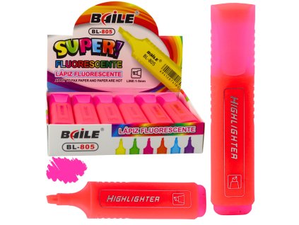 Zvýrazňovač Na Poznámky Školní Kancelářský Neonový Intenzivní Růžový