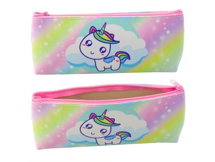 Dívčí Školní Penál Jednorožec Pastelová Duha Barevný