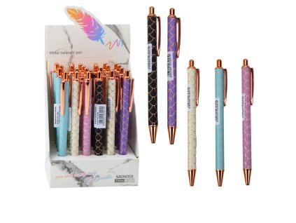 Automatické kovové pero s motivem rybích šupin Modrý inkoust 1.0mm