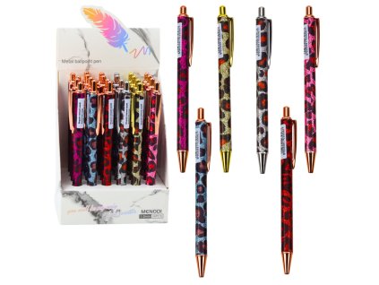 Kovové Automatické Pero Tygří Vzor Modrý Inkoust 1,0 mm