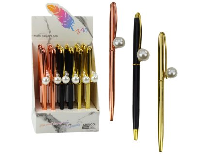 Automatické Kovové Pero Perla Modrý Inkoust 1.0mm