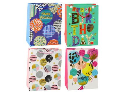 Dárková Taška Papírová Narozeninová Vzory 23 x 18 x 10,5 cm