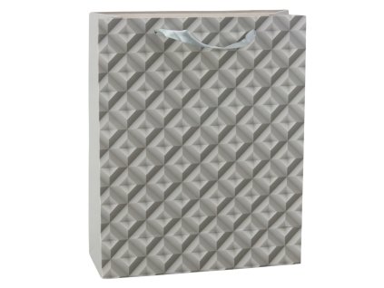 Dárková Taška s Efektem Geometrie 3D Šedá 32 x 26 x 10,5 cm