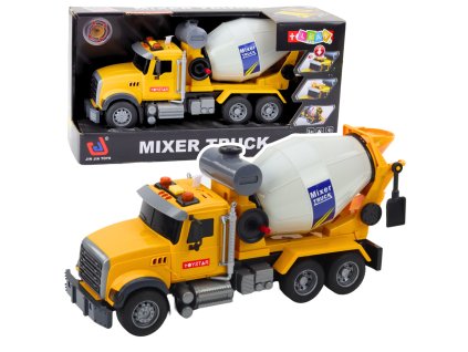 Nákladní Auto Domíchávač Betonářských Směsí - Rotující Buben, Zvukové a Světelné Efekty, Žlutá