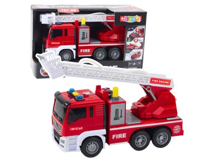 Požární Vozidlo s Výtlačníkem Voda Světla Zvuky Červené 1:14