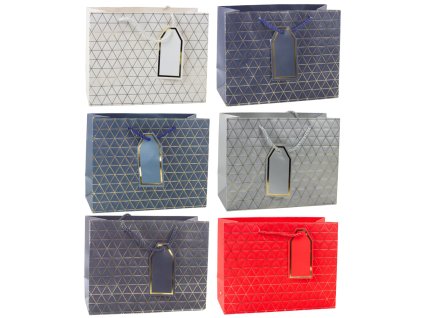 Dárková taška Geometrická Zlaté Linie 23 x 18 x 10 cm