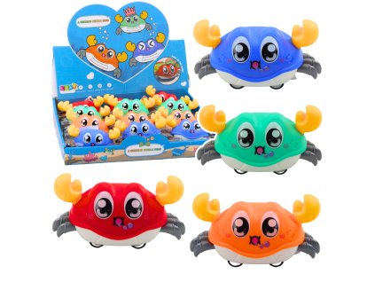 Interaktivní krab s natahovacím pohonem barevný jezdící