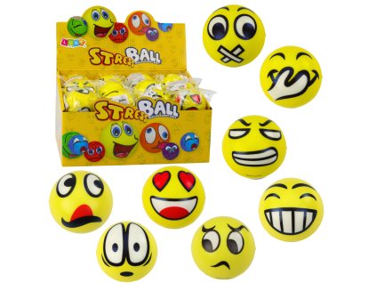 Antistresový míček s emotikonem 6cm - měkká pěnová koule pro děti i dospělé