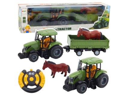 Sada RC Traktor s Přívěsem a Koněm
