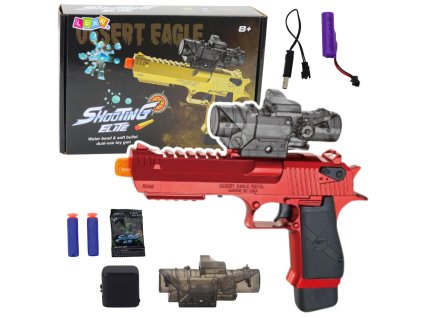 Elektrická Červená Pistole na Vodní Kulky a Pěnové Šipky
