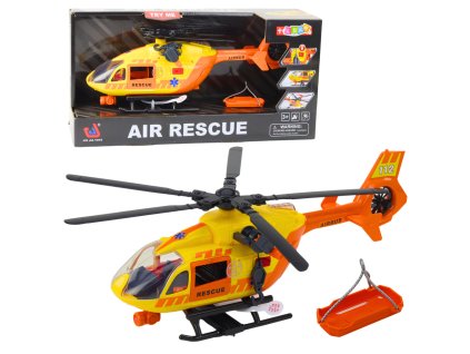 Záchranářský Vrtulník Háček Nosítka Světla Zvuky Oranžový 1:12