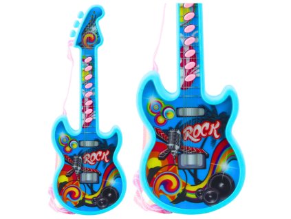 Dětská Elektrická Kytara Melodie Solmizace Modrá 29cm