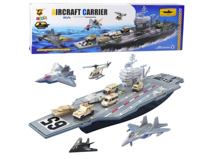 Velká Vojenská Letadlová Loď Stíhačky Tanky Vozidla 70cm
