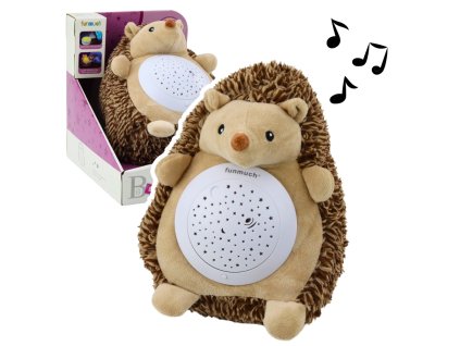 Ospávací Plyšový Ježek s Projektorem a Zvukem Hnědý