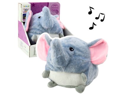 Uspávací Plyšový Sloník se Světlem a Zvukem Šedý