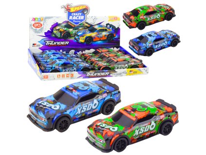 Závodní Auto XS06 Frikční Pohon Světla Zvuky Oranžový Modrý