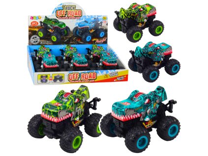 Terénní Auto Dino - Tření, Světlo a Zvuk, Zelený/Tyrkysový