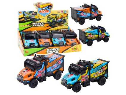 Terénní Auto Třecí Pohon Světla Zvuky Oranžová Modrá