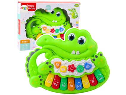 Interaktivní Pianinko Pro Dítě Světla Zvuky Zvířecí Zvuky Zelené