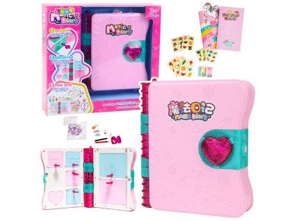 Růžový Tajný Deníček s Zámkem Klíček Příslušenství Skrytka