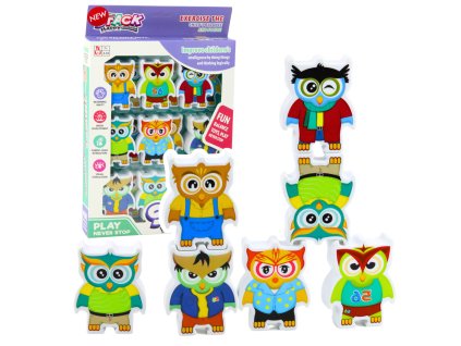 Edukativní hra Sovičky Dovednostní Logická Skládačka Domino 18 ks